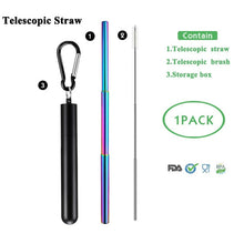 Load image into Gallery viewer, Telescopic Metal Drinking Straw