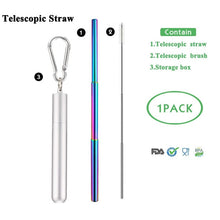 Load image into Gallery viewer, Telescopic Metal Drinking Straw