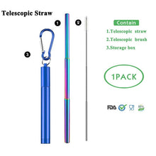 Load image into Gallery viewer, Telescopic Metal Drinking Straw