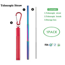 Load image into Gallery viewer, Telescopic Metal Drinking Straw