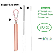 Load image into Gallery viewer, Telescopic Metal Drinking Straw