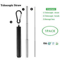Load image into Gallery viewer, Telescopic Metal Drinking Straw